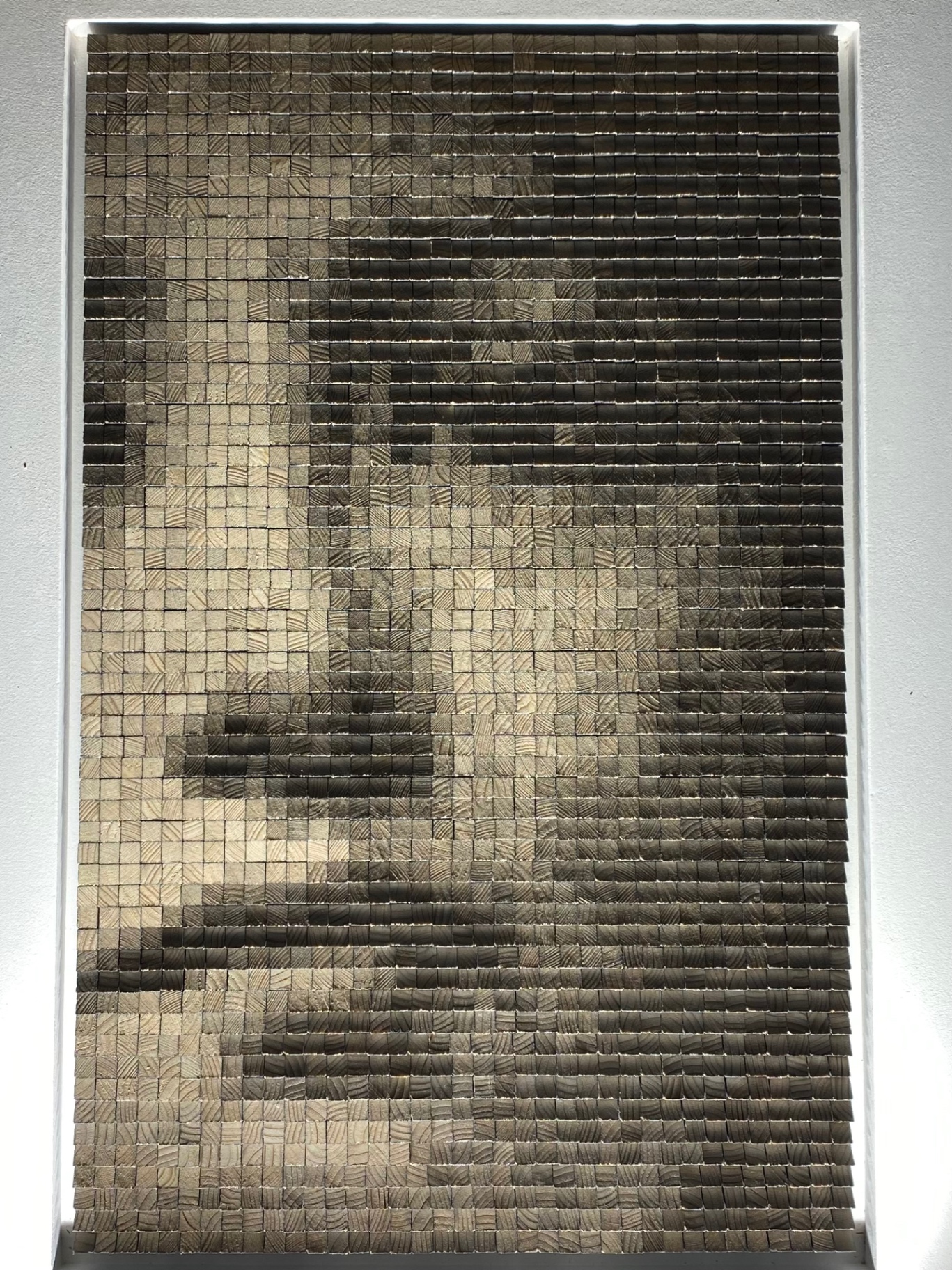 Wood Pointillism artwork