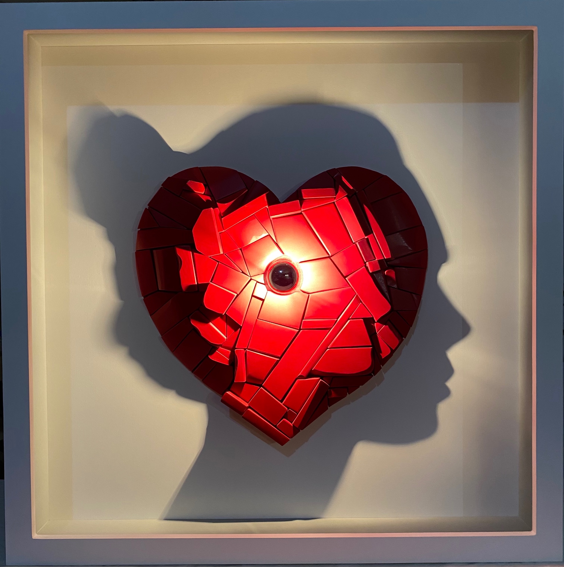 Dual-Image Silhouette in painted sculpted wood