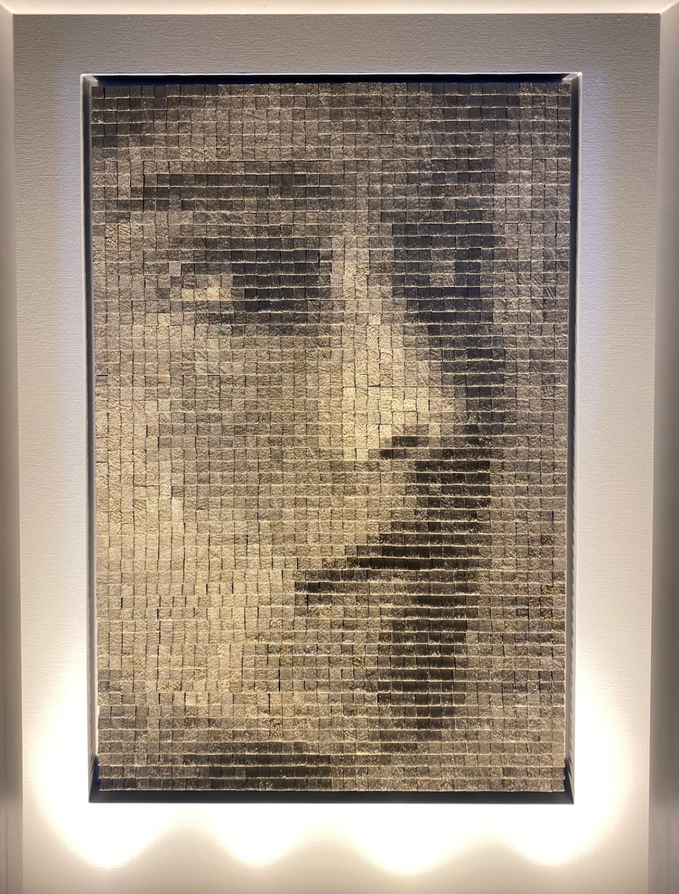 Wood Pointillism artwork