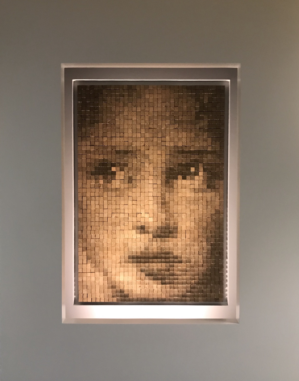 Wood Pointillism artwork